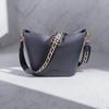 [DDBody] Embroidered Shoulder Strap, Replacement Bag Strap, Genuine Leather, Original Wide, Women's (Black Chain, 141cm X 3.8cm)