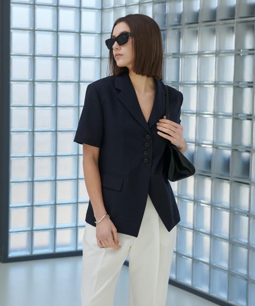 OYY Breath Summer Button Jacket_Navy