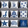 Underwater World Dark Blue Pattern Square Cushion Cover Home Living Room Sofa Home Decoration Cushion Cover 45*45cm