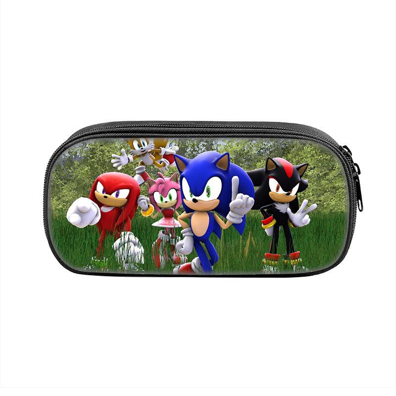 Sonic Cartoon Character Printed Student Single Layer Stationery Storage Bag For School And Gift