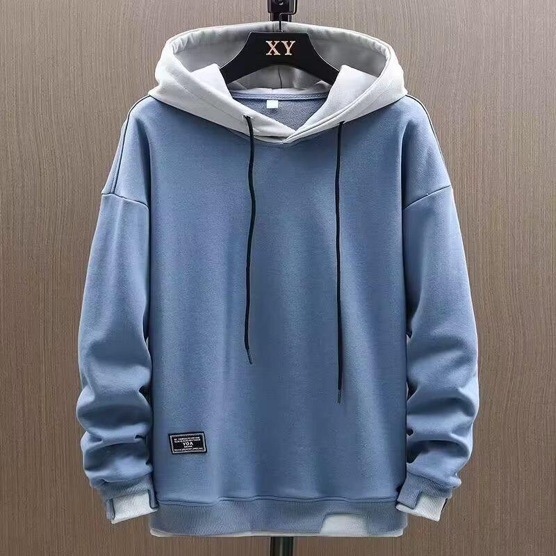 Men s Plus Velvet Two-Piece Look Hoodie - Casual Autumn/Winter Sports Jacket XXL