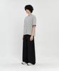 SIGNATURE Multi-Tuck Wide Slacks [Black Stripe]
