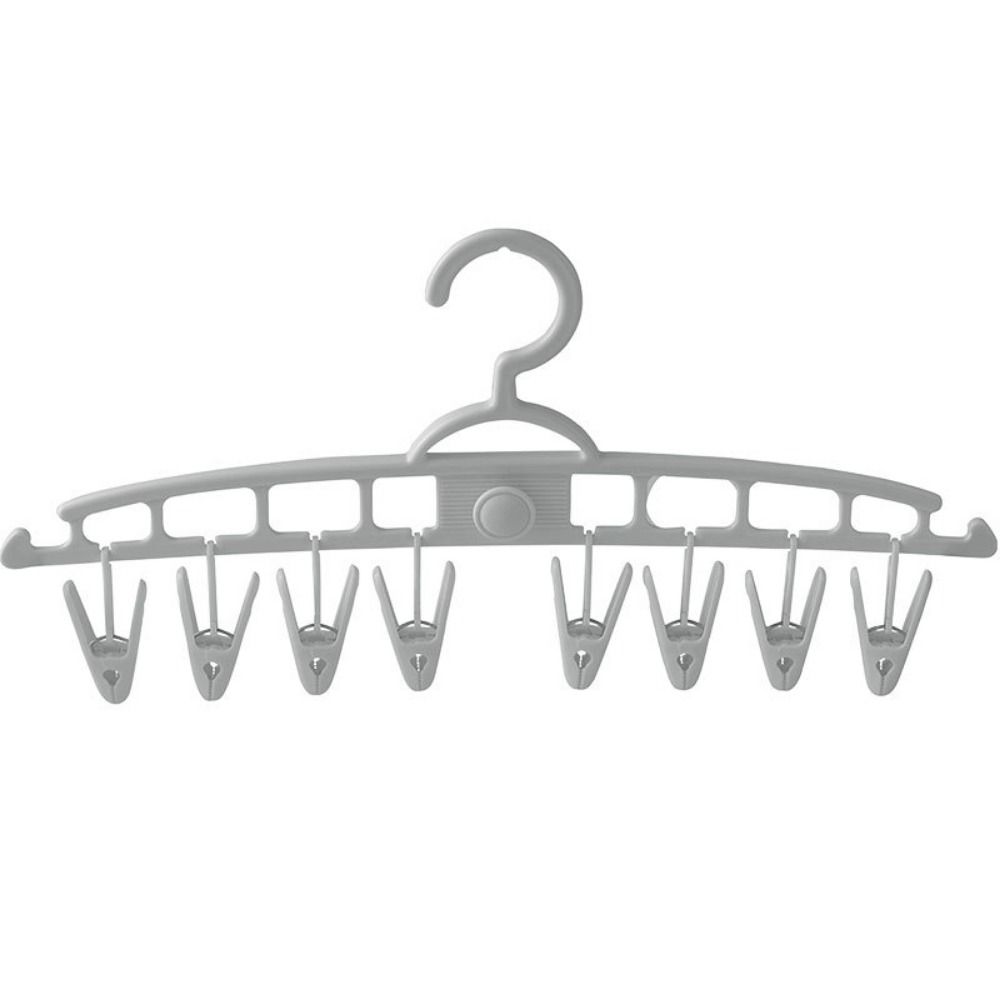 

Plastic Drying Rack Reliable Sock Holders Reusable Clothesline Hook Travel серый