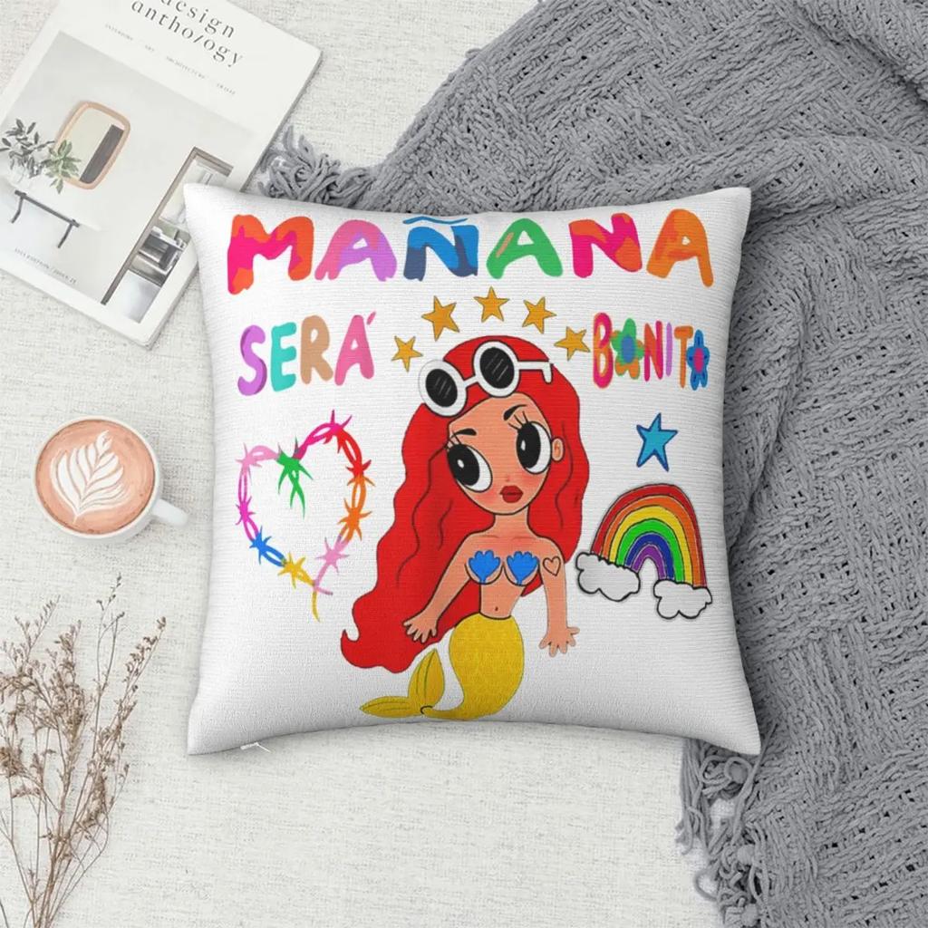 Karol G Manana Sera Bonito Square Pillow Case Cushions for Sofa Awesome Pillowcover Home Decor