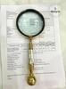 Antique Brass 10X Magnifier: Vintage Handheld Magnifying Glass