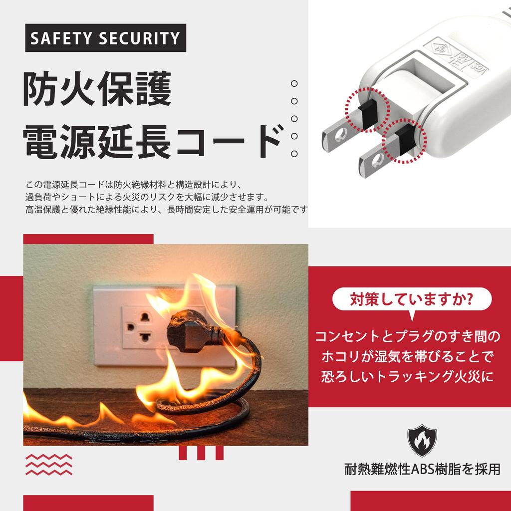 0,5 m 4-fach Abzweig 2-poliges Verlängerungskabel für AC-Adapter, Weiße Steckerleiste mit Isolierkappe, Schwenkstecker, Kältebeständig, Hitzebeständig,