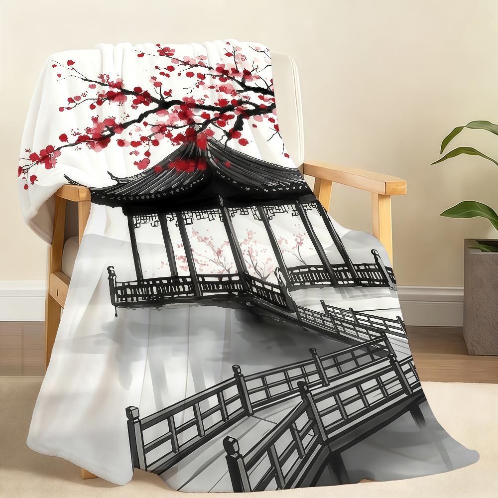 Plum Blossom Blanket Soft Throw Blanket for Home Bedroom Bed Sofa Picnic Travel Office Rest Cover Blanket Gift