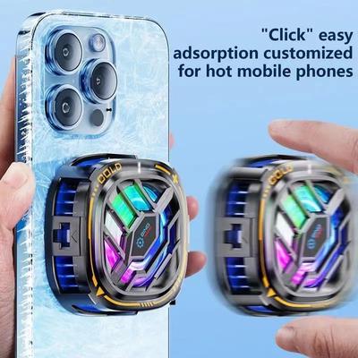 Ventilateur de refroidissement à semi-conducteur pour téléphone portable X76, radiateur magnétique pour téléphone portable avec éclairage RVB et clip amovible