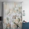 Gelbe Rosen und weiße Calla-Lilien, Schmetterlings-Blume, transparente Tüllvorhänge für Wohnzimmer, Küche, Dekor, Voile-Organza-Vorhang