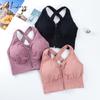 Fashion Zipper Sport-Bh Crop Top Fitness Frauen Sportswear Bhs für Fitness Kreuz Sammeln Gurtband Stretch Fitness Yoga Unterwäsche