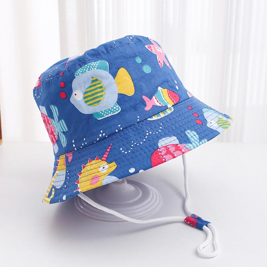 2025 Children's Cartoon Bucket Hat: Cute Car & Dinosaur Print, Summer Cotton Beach Fisherman Hat