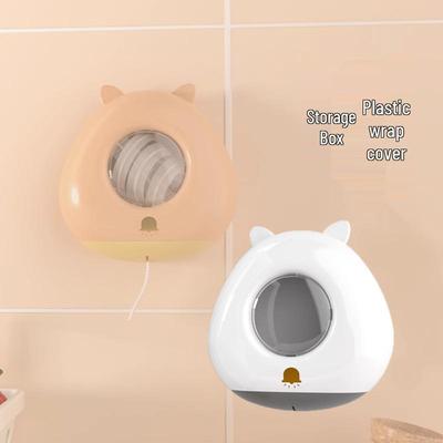 Wall-Mounted Cling Film Dispenser: Food-Grade Storage Box with Pull-Out Sleeve for Disposable Film Bags