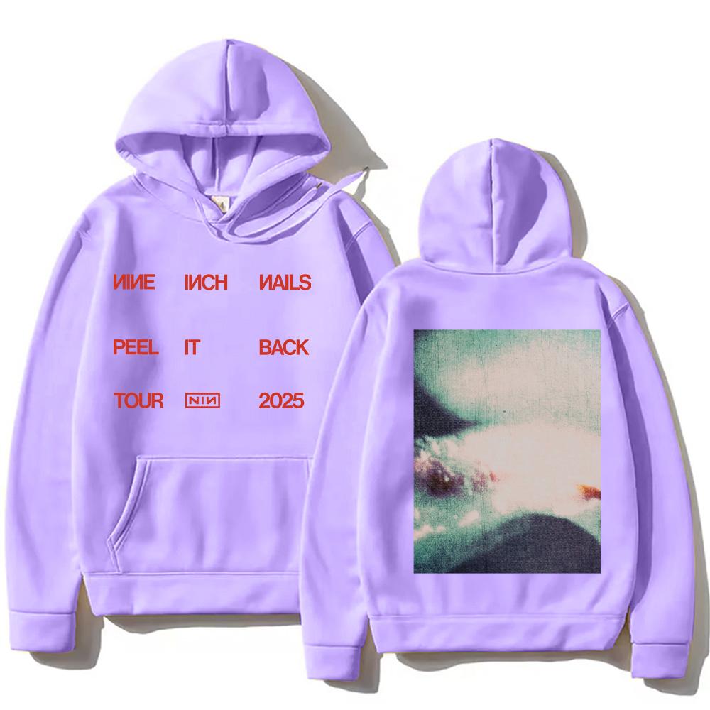 Mikiny Rocková kapela Nine Inch Nails Peel It Back Tour 2025 Mikina s kapucí Hip Hop Unisex Streetwear Tričko Pánské Dámské Oblečení Pulovr