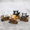 Cartoon 4pcs Cat Poor Box Kitten Model Small Statue Car Figurine Figure Crafts
