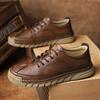 Fashion Hot Sale Men Leather Casual Shoes Soft Sole Walking Shoes Luxury Brand Lace-Up Lightweight Walking Shoes Outdoor Mens Sneakers