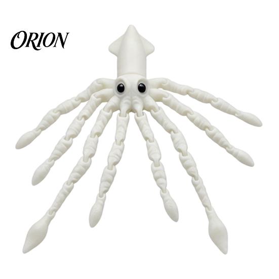 Ocean Themed Party Favors 3D Printed Squid Fidget Toy, Flexible Articulated Marine Animal Figure, Decompression Educational Cognitive Teaching