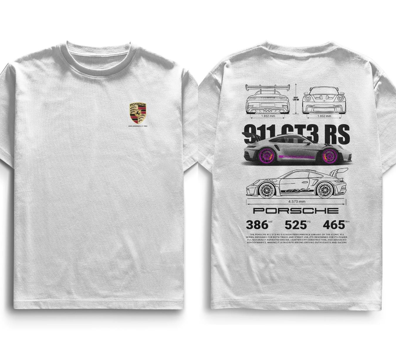 

Суперкар Porsche GT3 RS Графическая футболка Мужская Женская Хлопок Оверсайз Y2k Мода Уличная одежда Короткий рукав Женская Мужская Одежда 4XL