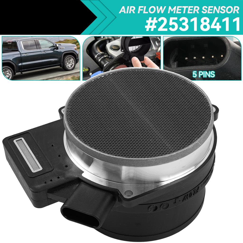 MAF Mass Air Flow Sensor Meter 5 Pins for Chevrolet Corvette Silverado Avalanche 1500 Suburban Tahoe GMC Sierra Yukon 25168491