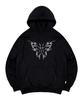 Metal Butterfly Print Hoodie Black