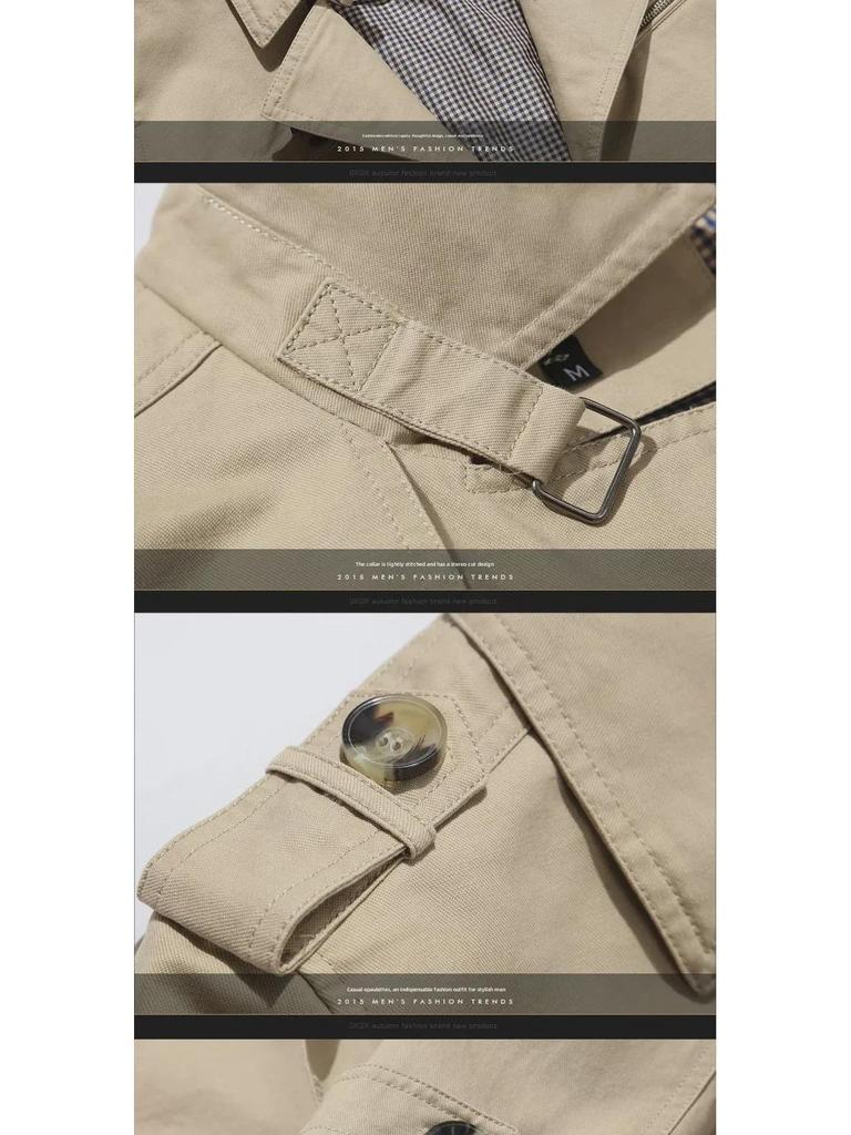 Herren Trendige Frühling Mid-Length Baumwolljacke - Leichter Casual Windbreaker