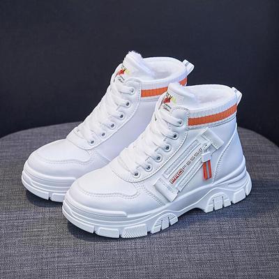 Damen Schneestiefel 2025 Winter Plüsch Warme Sneaker Mode Kältefest Dicke Sohle Schnürung Erhöht Höhe Rutschfest Baumwollstiefel