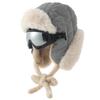 ColdSeason Ski Mountaineering Plush Plaid Lei Feng Hat Removable Windproof Goggles Set Outside Cold and Warm Hat