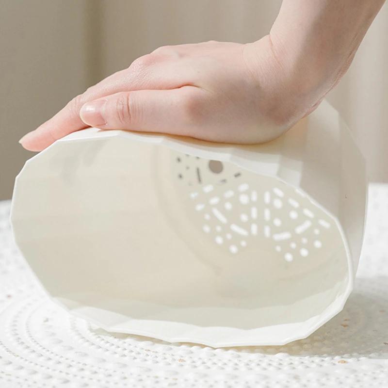 Self Watering Flower Pot Plastic Plants Pot Double Layer WIhite Planter Hydroponics Cotton Rope Self Absorbent Lazy Potted Decor