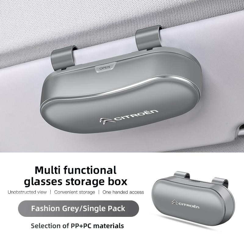 

Car Sun Visor Organizer Glasses Ticket Card Box Styling Accessories For Citroen C6 C4 C3 C2 C1 2CV VTS DS3 DS5 RD3 Grand C15 C4L