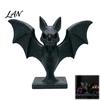 Mysterious Holiday Party Supplies 3D Printed Bat Figurine, Gothic Black Sculpture, Spooky Table Decor Tabletop Ornament for Halloween Home Shelf Desk