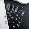 120pcs/1 Box European American Dark Vintage Style Cross Nail Art Patch Premium Metal Style Heart Nail Metal Decorment Set