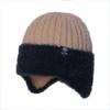 Faux Mink Knit Woolen Hat Winter Earflap Beanie Outdoor Fleece Lined Thickened Warm Cold Resistant Ski Hat