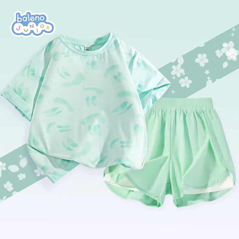 Baleno Girls Summer Sun Protection Short Sleeve T-Shirt & Shorts Set 130