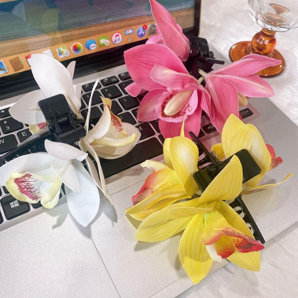 Haarklammern in Lilienblütenform für Frauen und Mädchen, Haarspange, Krabbenklammer, Pferdeschwanz-Haarnadeln, Bad, Strand, Kopfbedeckung, Haar-Accessoires