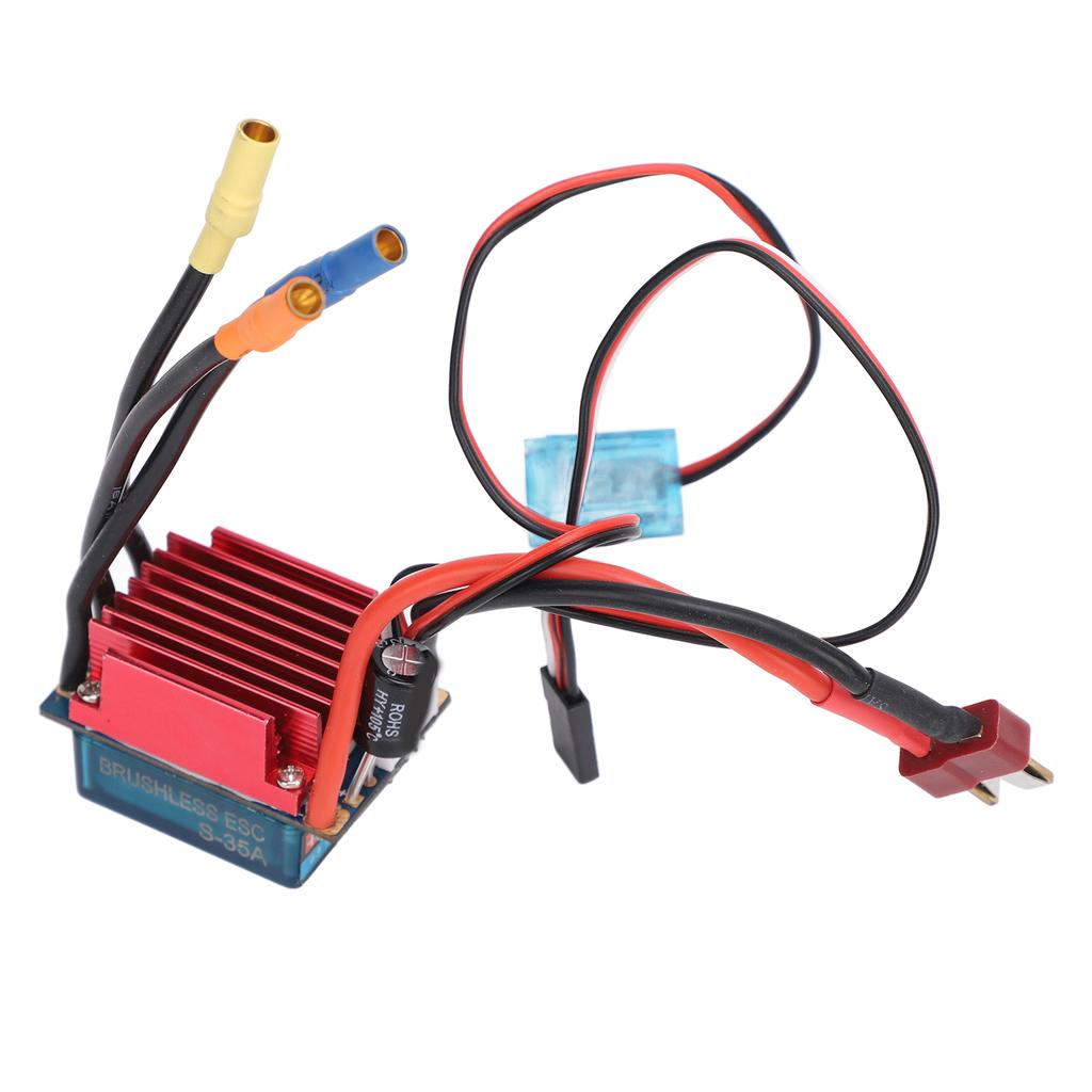 RC Brushless ESC Waterproof Sensorless Electric Speed Controller for 1/16 1/18 RC Cars Boats 35A