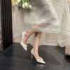 High-quality Elegant Flowers Women Design High-heeled Stiletto Shoes Party Wedding Bridal Shoes 2024 White Bride Shoes
