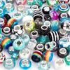 6/15/30pcs Resin Material Blue Series Large Hole Beads Random Style Decorative Beads Craft Beads DIY Bracelet Necklace Earrings Keychain