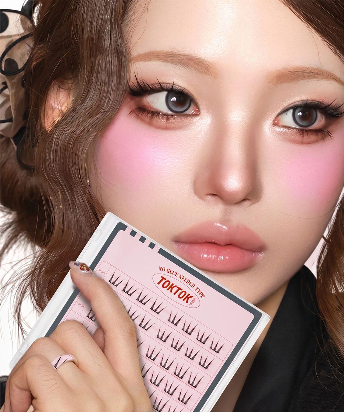 Tap Tap Hara No-Glue Individual Eyelashes (Select 1 of 12 Types) No-glue #Blossom(Light)