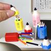 Mini Colored Pen Pencil Model 10/12Pcs Dollhouse School Supplies Doll House Decoration Kids Toys