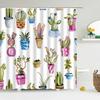 Cactus Shower Curtains Waterproof Polyester Fabric Shower Curtains Tropical Plants Bathroom Screen Curtain Home Decor 180X180cm