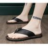 Handmade Leather Slippers Summer Fashion Men Flip Flops Outdoor Slippers Breathable Comfortable Men Flip-Flops Holiday Non Slip