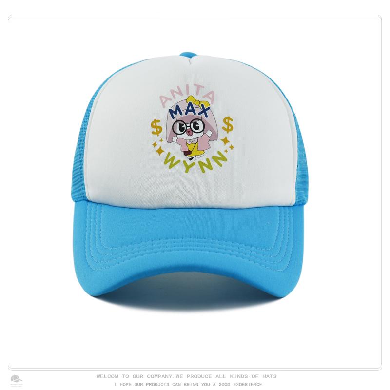 WYNN Cute Cartoon Print Trucker Hat - Mesh Sponge Baseball Cap