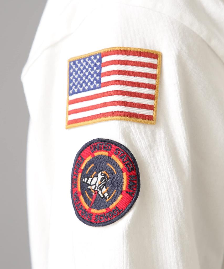 AVIREX Short Sleeve Squad Patch Dust Size T-Shirt Devils, Men's, 2XL, 030, White, 783-3134046