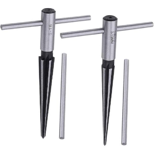 2Pcs 3-13mm/5-16mm Bridge Pin Hole Hand Held Tapered Reamers 6 Fluted Chamfer Reaming Guitar Woodworker Luthier Tool