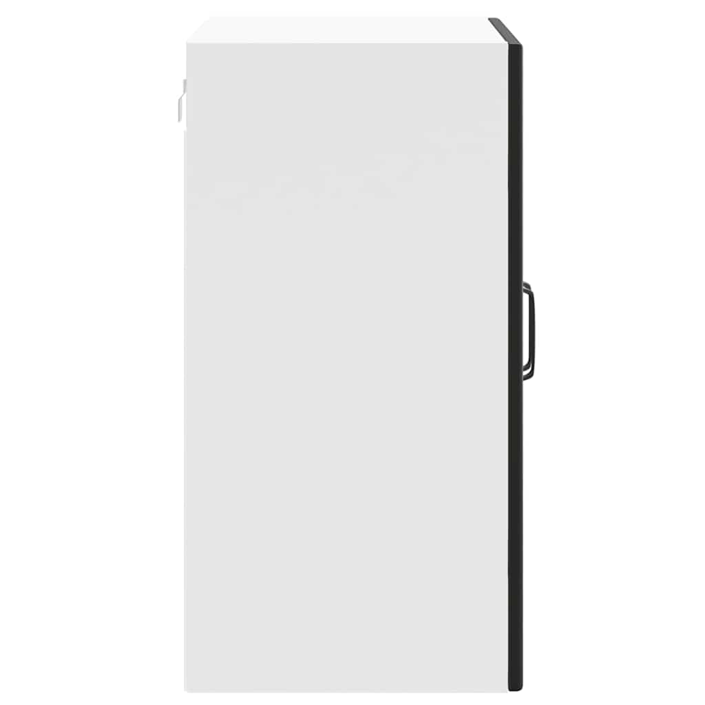 Lucca Wall Mounted Kitchen Cabinet with Glass Door Black Particleboard