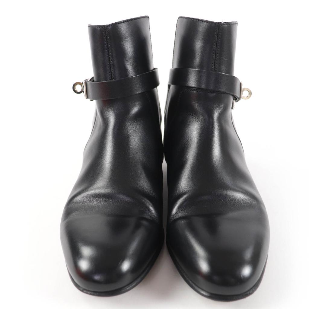 Great HERMES short boots Neo Kelly Buckle Leather black leather Women 36 Used