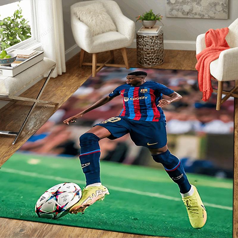 1pc Moroccan Football Player Rug, Office Carpet Indoor Outdoor Entrance Doormat, Non-Slip Soft And Comfortable, Living Room. DT70704