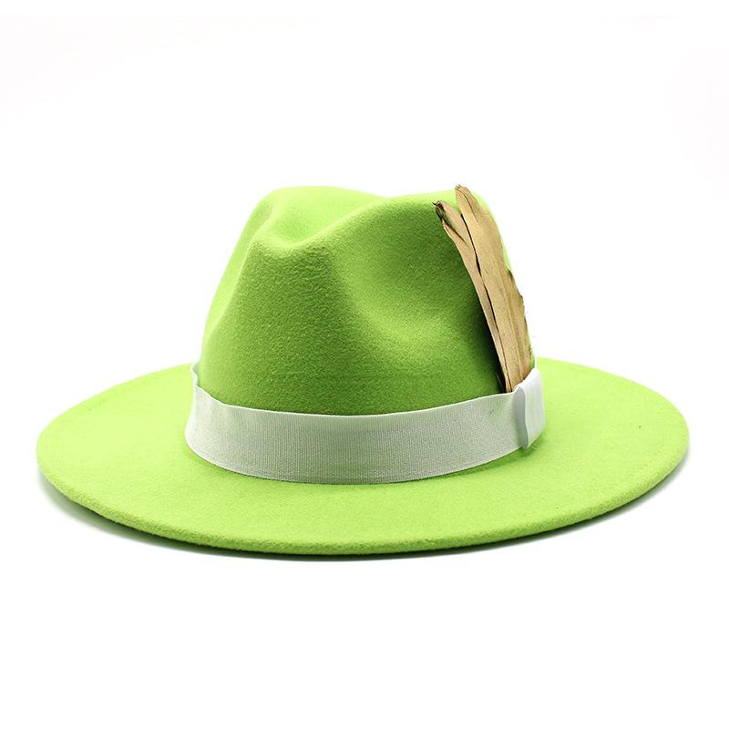 Men'S And Women'S Big Eaves Hat Tweed Jazz Hat British Top Hat