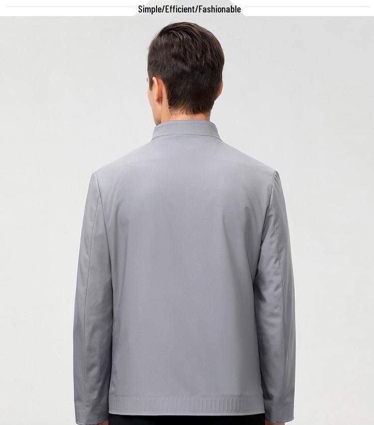 2024 Spring Men's Stand-up Collar Jacket for Middle-aged & Elderly Business Casual 