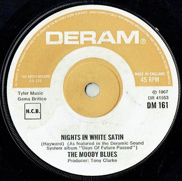 

7inch Record MOODY BLUES - Nights In White Satin DM161 DERAM 1979 UK Rock Used