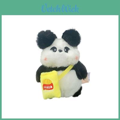 Plüsch-Pandabären-Schlüsselanhänger mit weicher Kordel für Rucksack und Schlüsselbund Geschenk